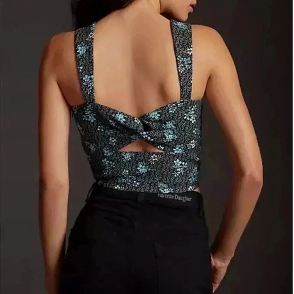 NWT- Anthropologie Sachin & Babi SNWT Jacquard Corset Tank Top Tapestry Crop - Picture 6 of 7